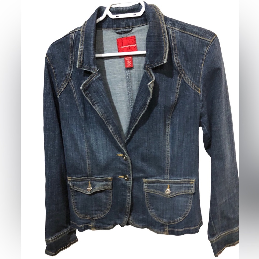 Gloria Vanderbilt Denim Jacket Missy Large Western Back Flap
